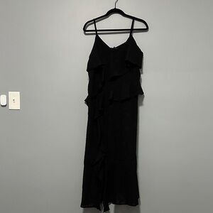 Wild Fable Black Asymmetrical Ruffle Dress